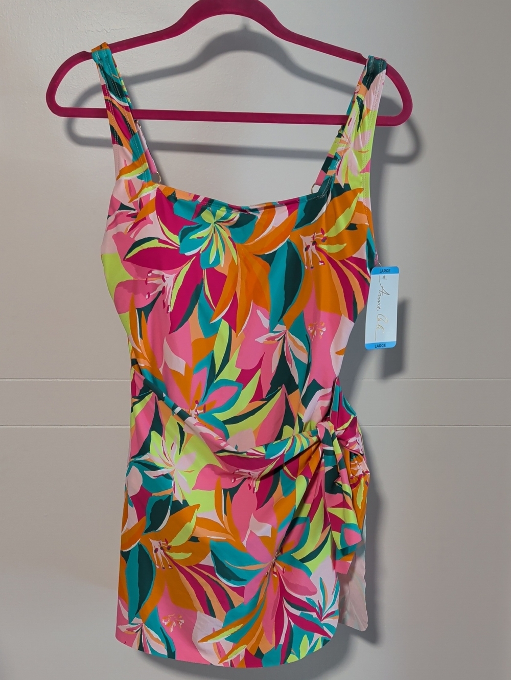 Anne Cole Tropical Floral Swim Tank Dress